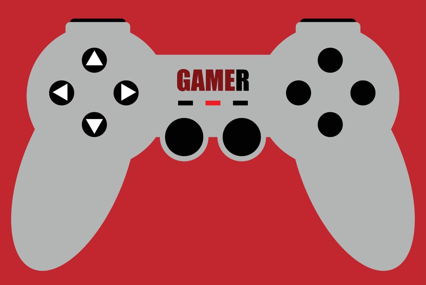 A gaming pad with a word gamer, grey and black color, gamepad, gaming controller, joystick, gamepad illustration vector, gaming icon, suitable for social media and t shirt print, good for apps and web vector