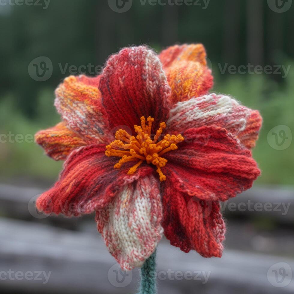 Flowers in background and in vase photo