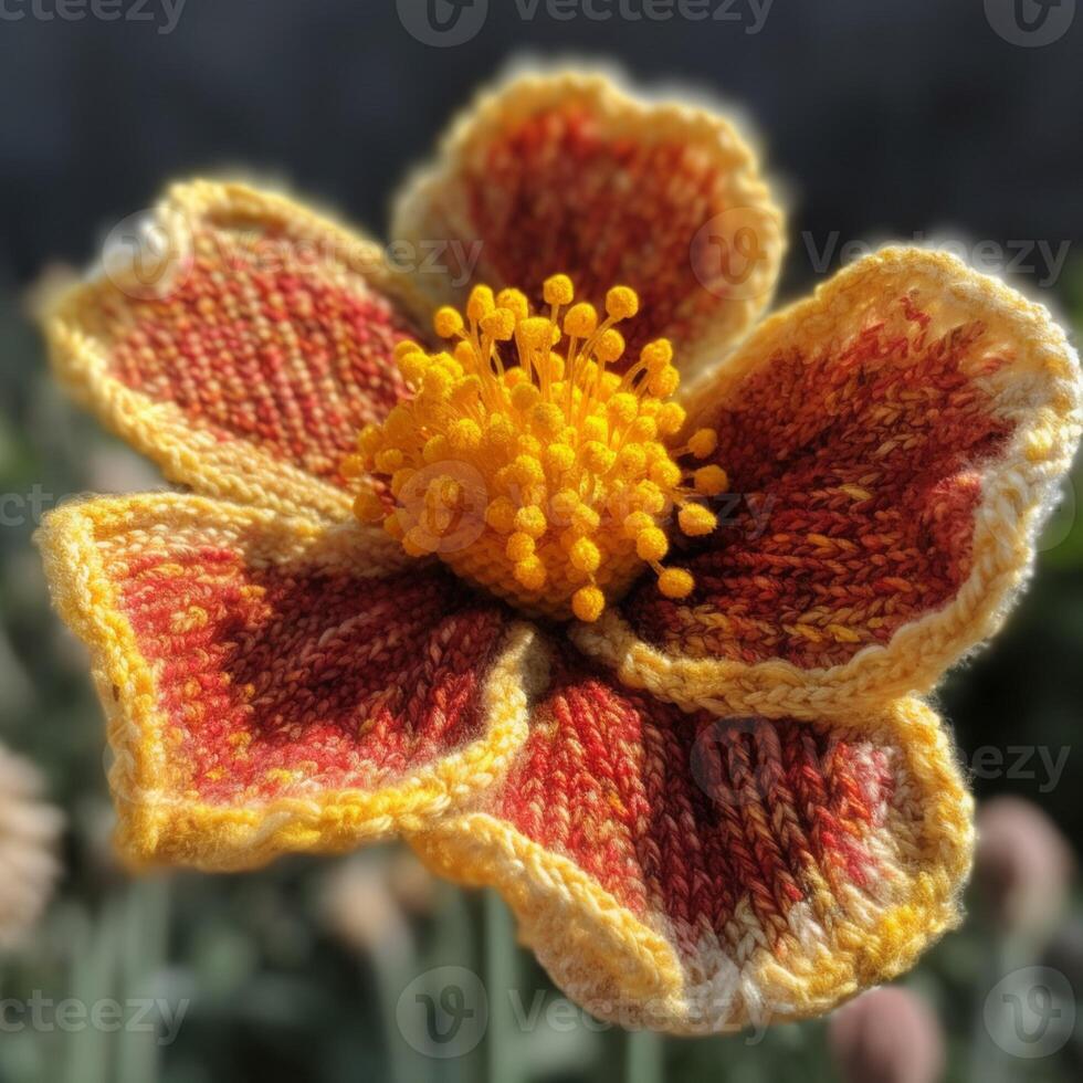 Flowers in background and in vase photo