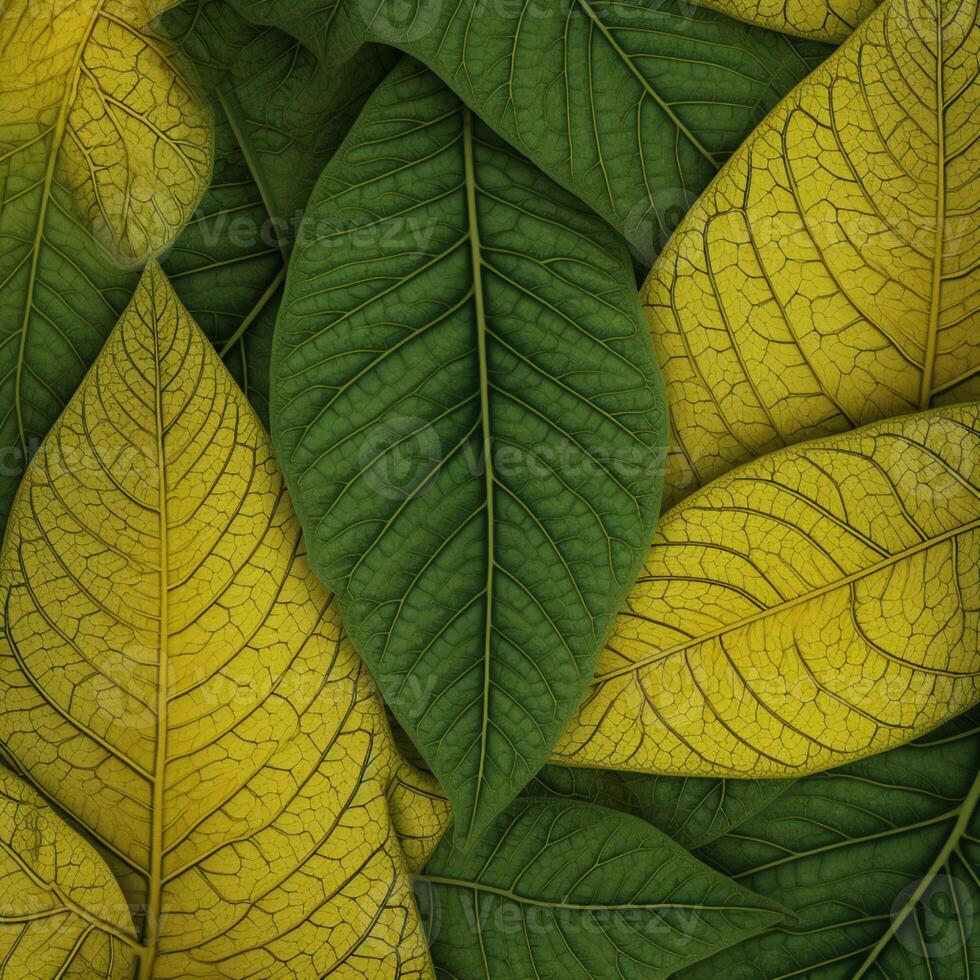 Green leaves with difference background on it photo