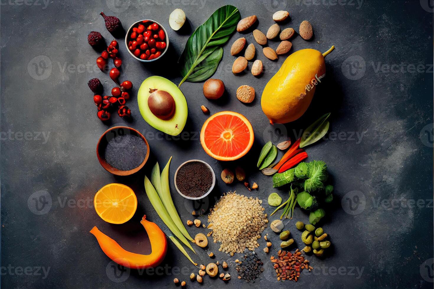 illustration of healthy food clean eating selection photo