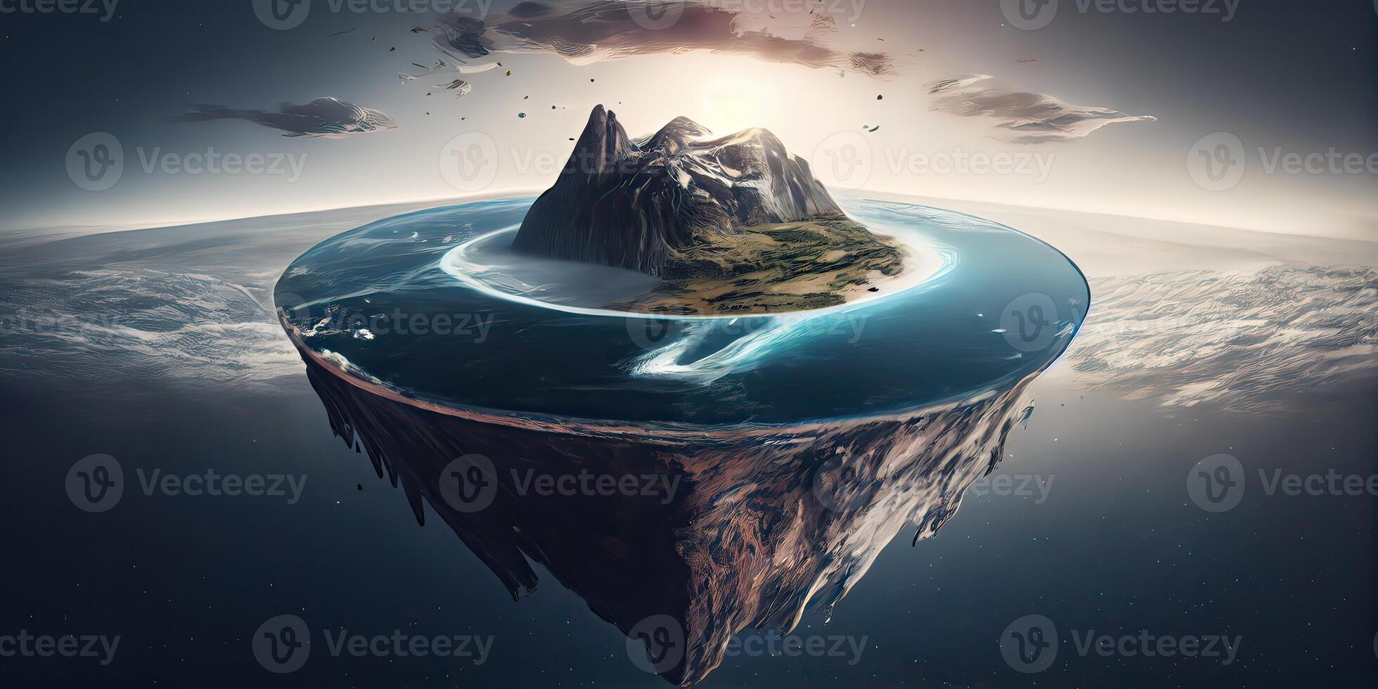 illustration of a secrets of flat earth, with continents photo
