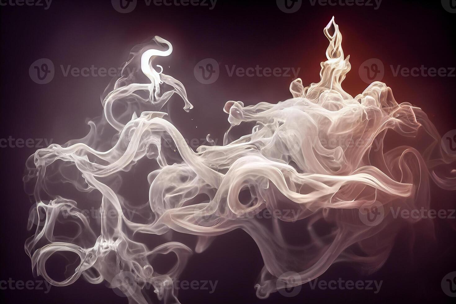 illustration of White curve fog, smoke, clouds, fire and dark background with spotlight. Abstract illustration art. Pattern texture, use for ad, poster and template, business.Digital art photo