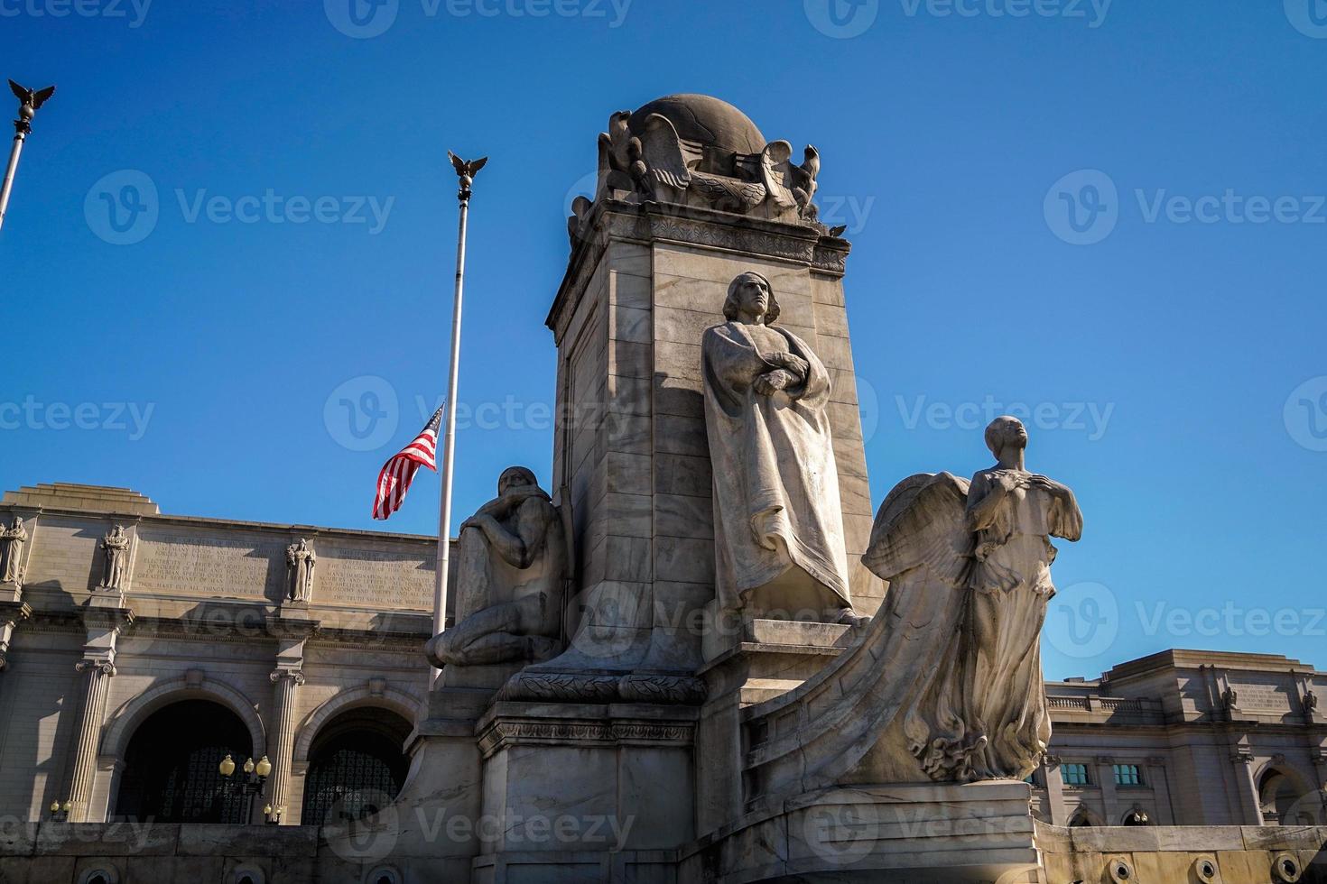 washington dc union station detail of columbus fountain photo