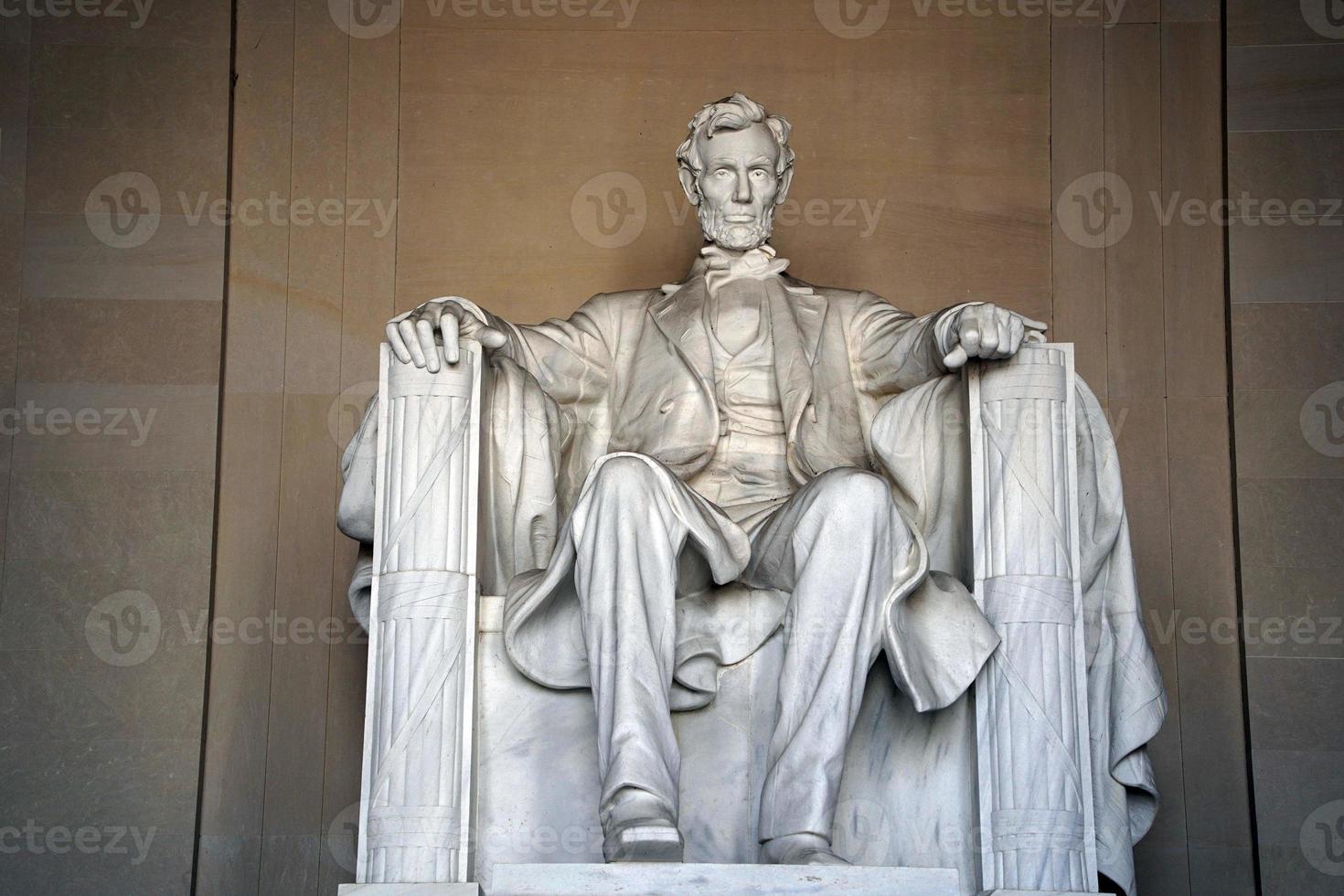 Washington DC, Abraham LIncoln statue inside Lincoln Memorial, built to honor the 16th President of the United States of America photo