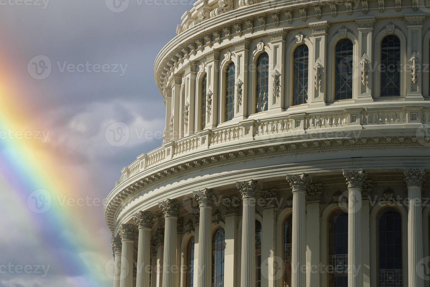 rainbow on washington dc capitol detail photo