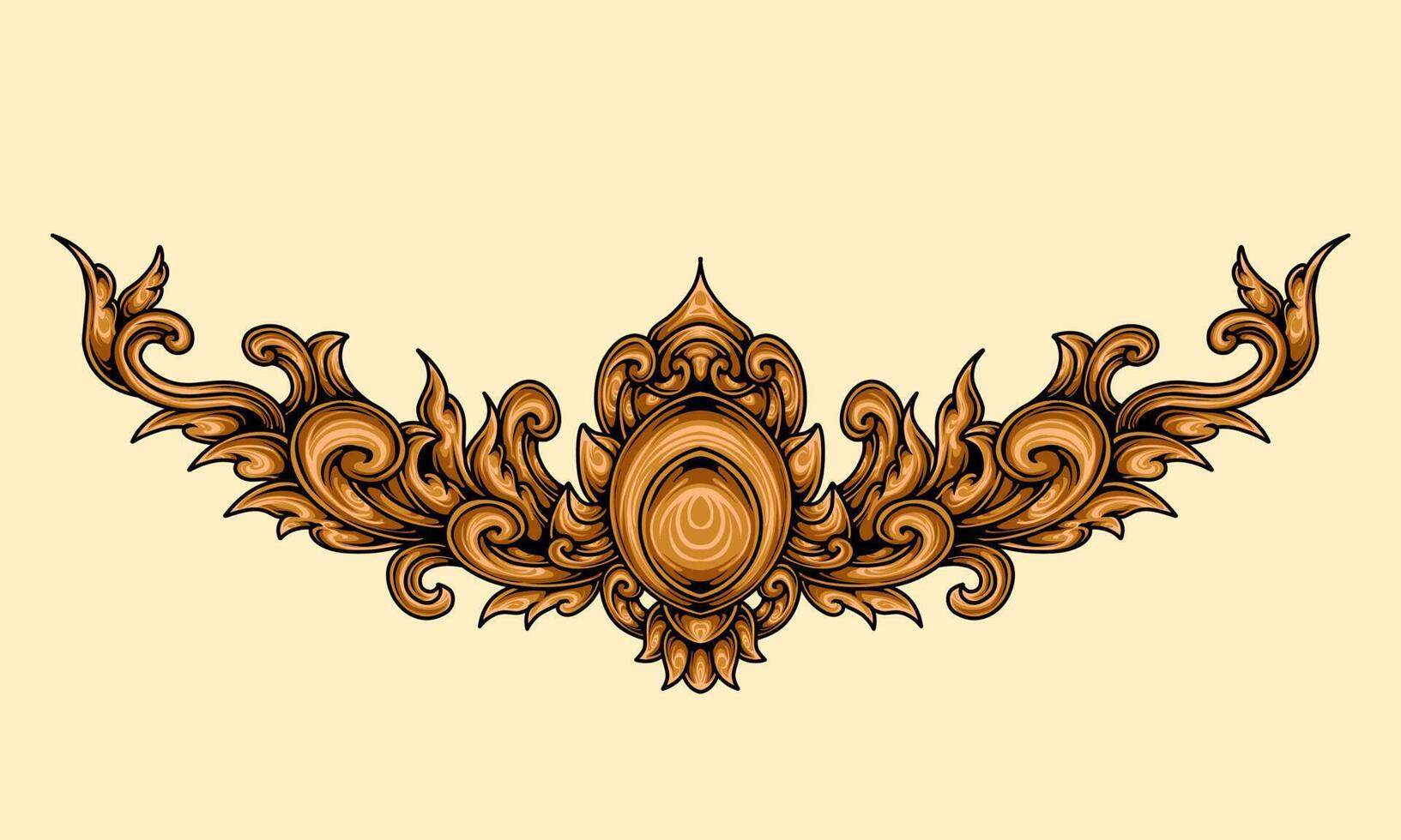 vector decorative frame with beautiful sculpture