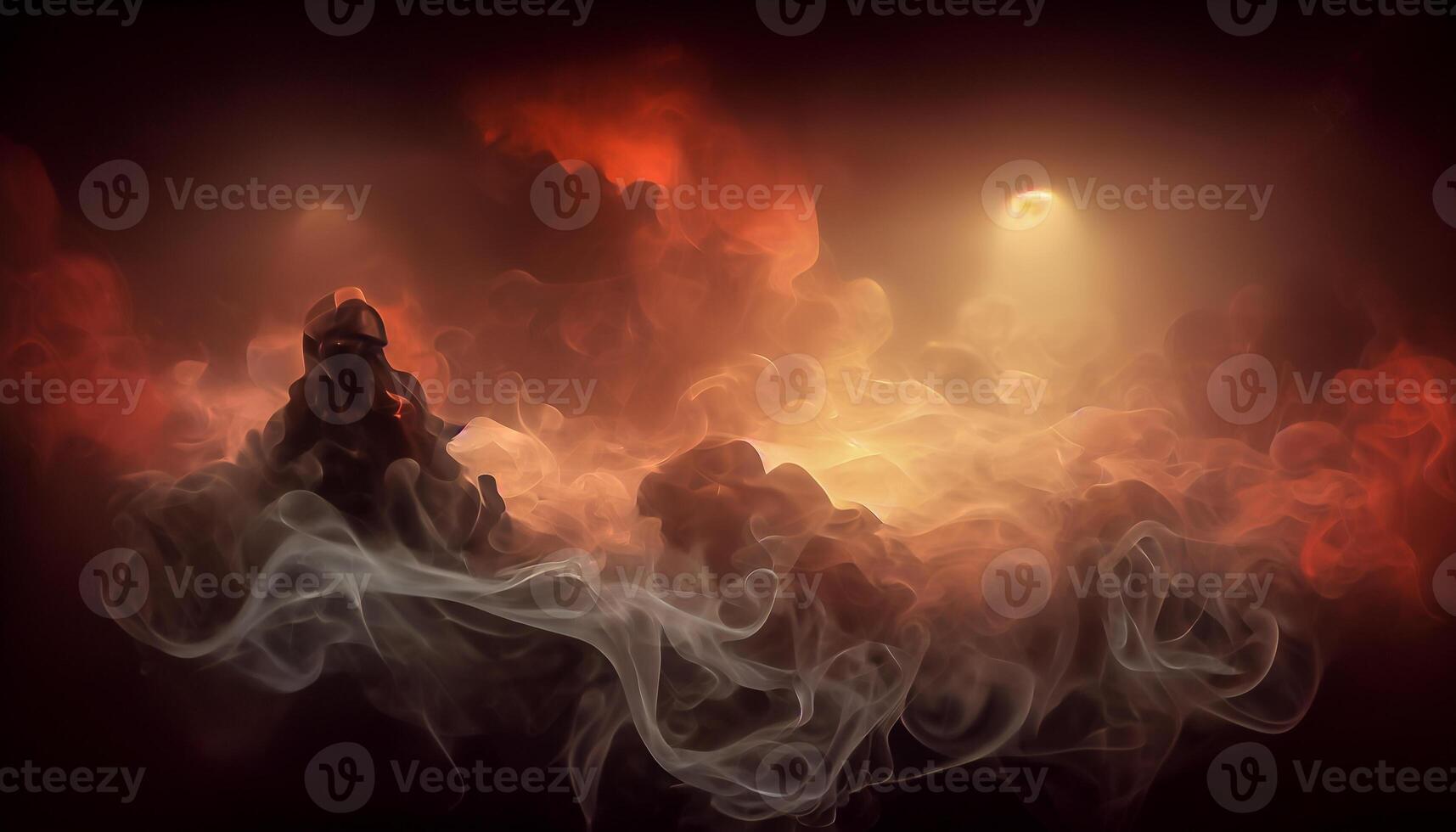 illustration of White curve fog, smoke, clouds, fire and dark background with spotlight. Abstract illustration art. Pattern texture, use for ad, poster and template, business.Digital art photo