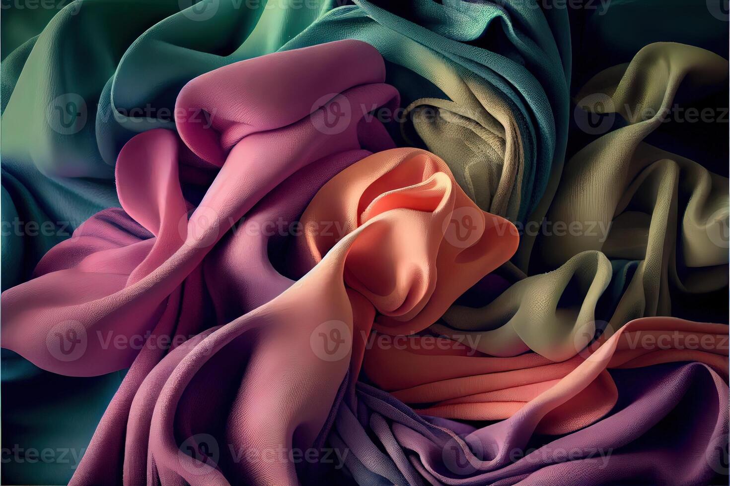 illustration of soft colorful fabric texture and background photo