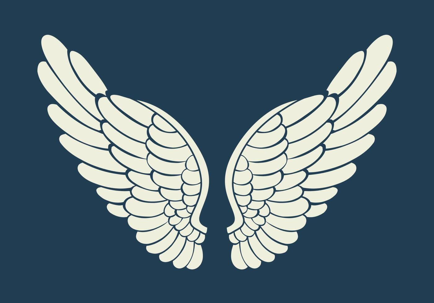 Vector logo icon white angel wings