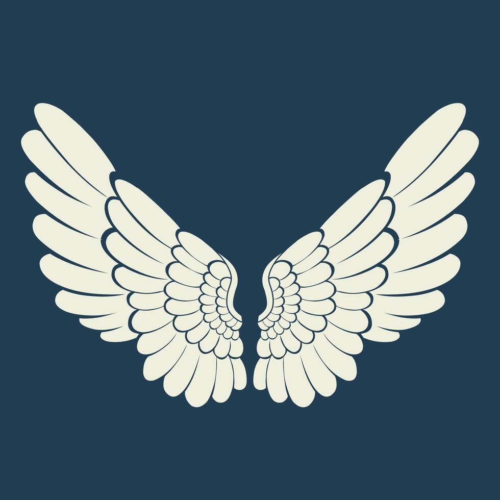 Vector logo icon white angel wings