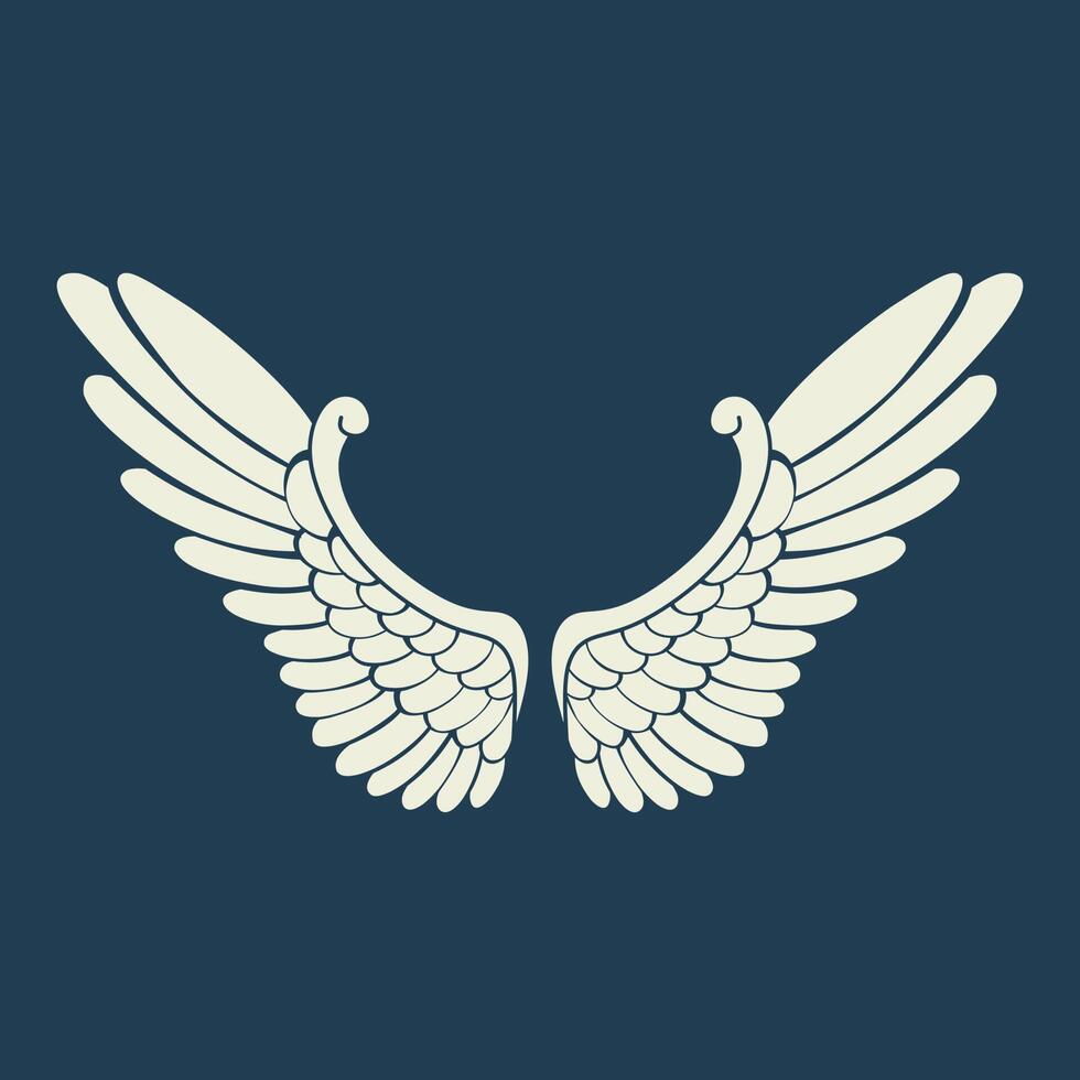 Vector logo icon white angel wings