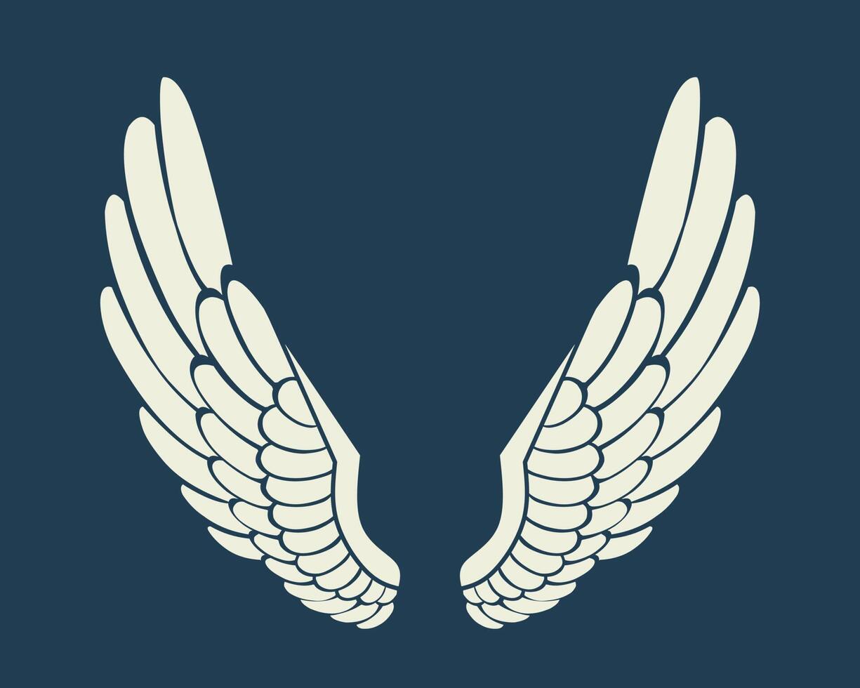 Vector logo icon white angel wings
