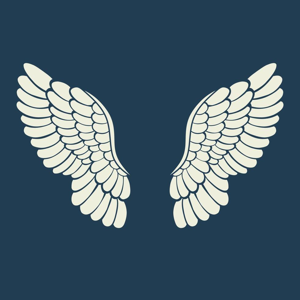 Vector logo icon white angel wings
