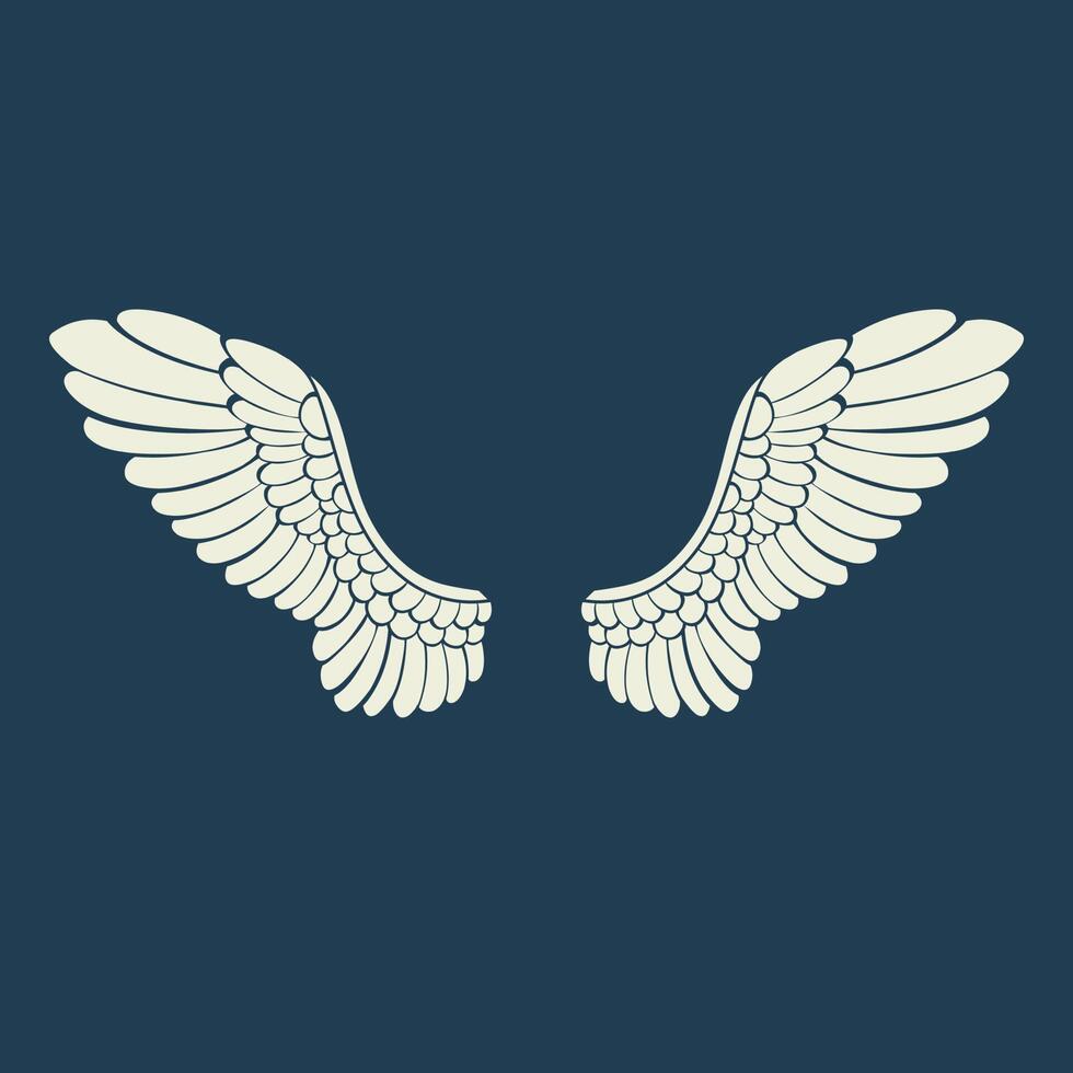 Vector logo icon white angel wings