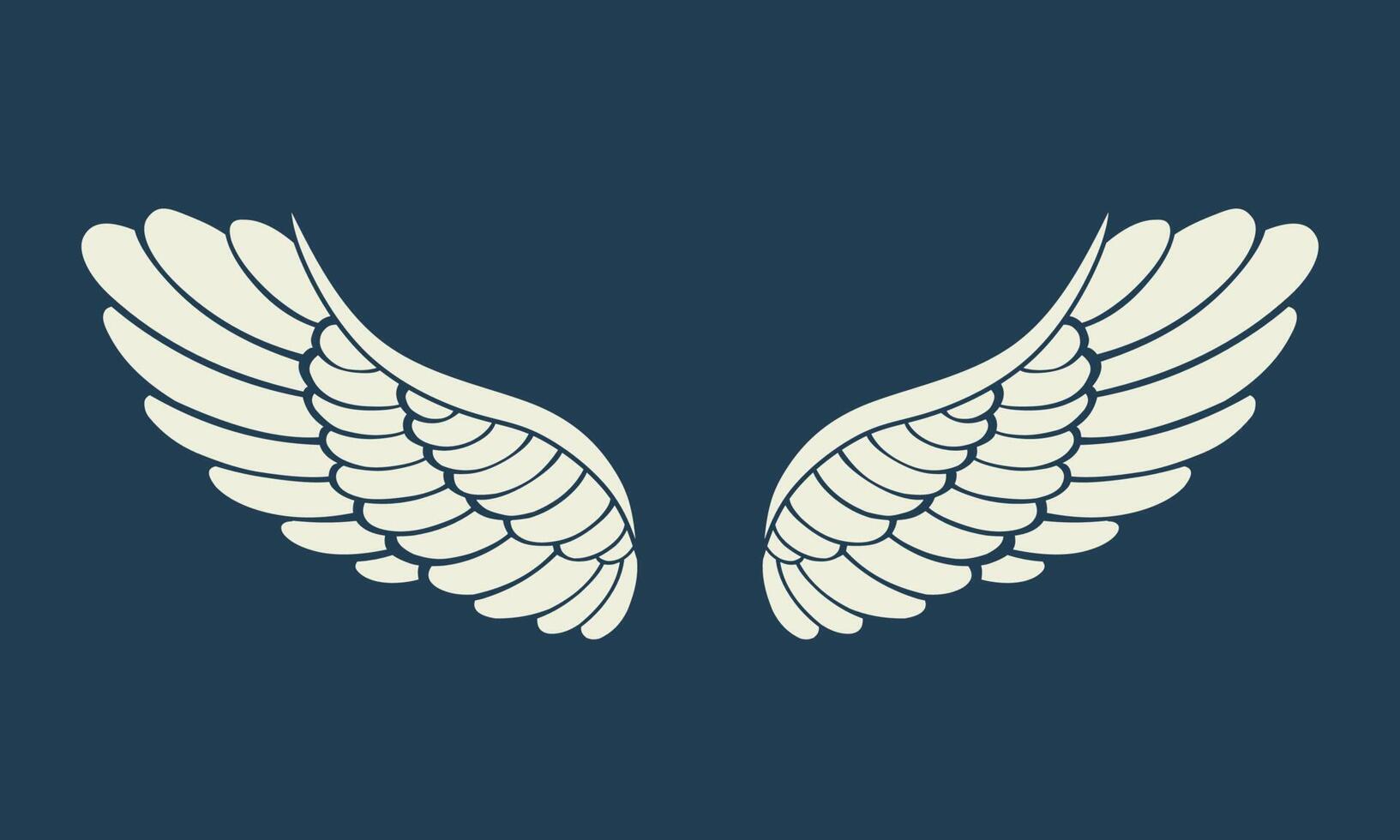 Vector logo icon white angel wings