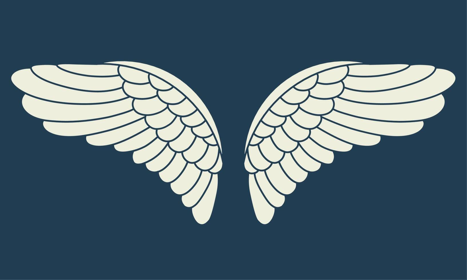 Vector logo icon white angel wings