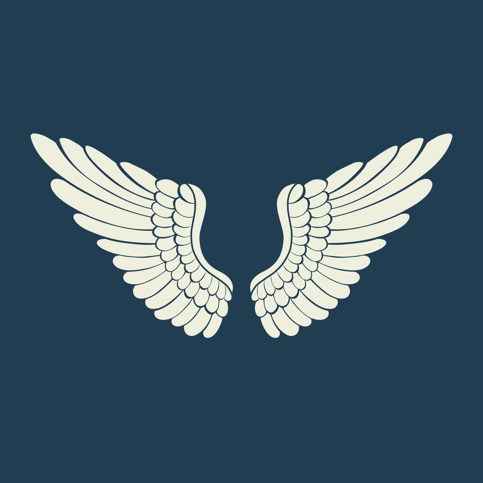 Vector logo icon white angel wings