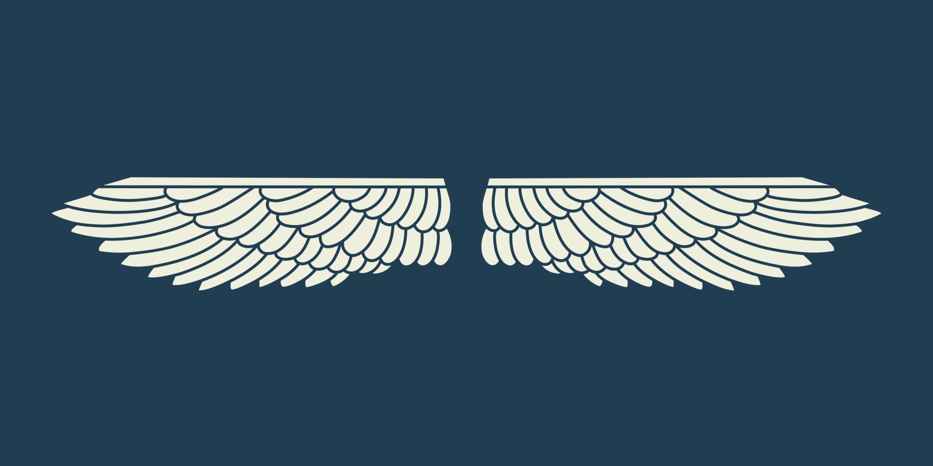 Vector logo icon white angel wings