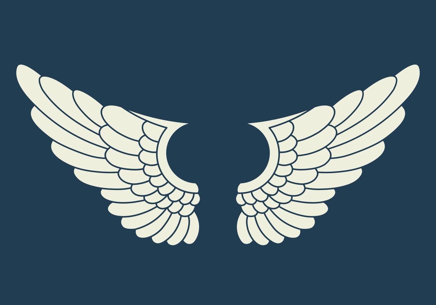 icono del logotipo vectorial alas de ángel blanco vector