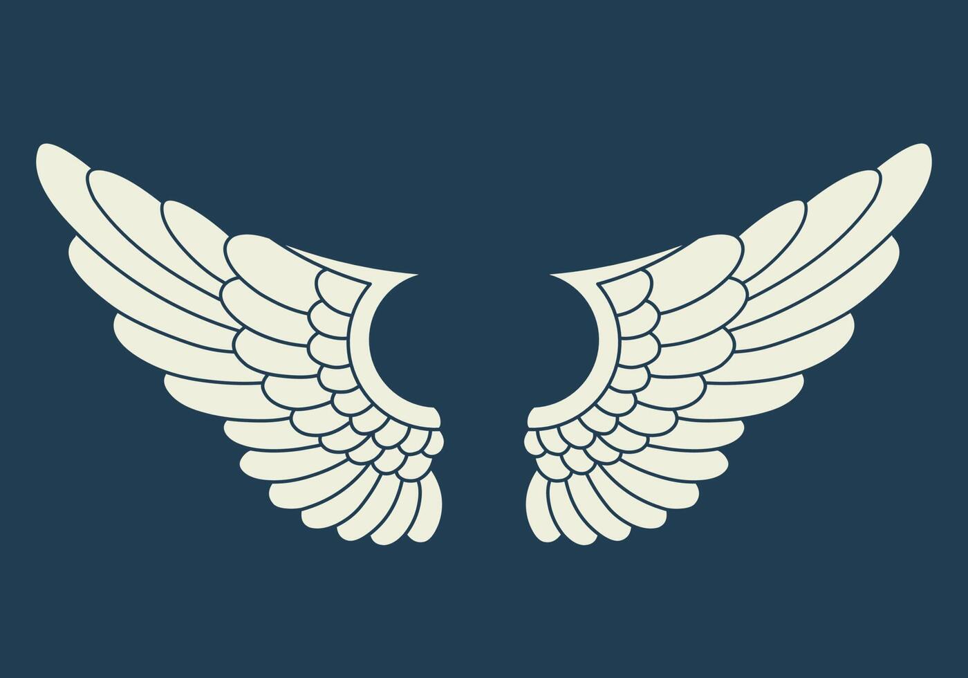 Vector logo icon white angel wings