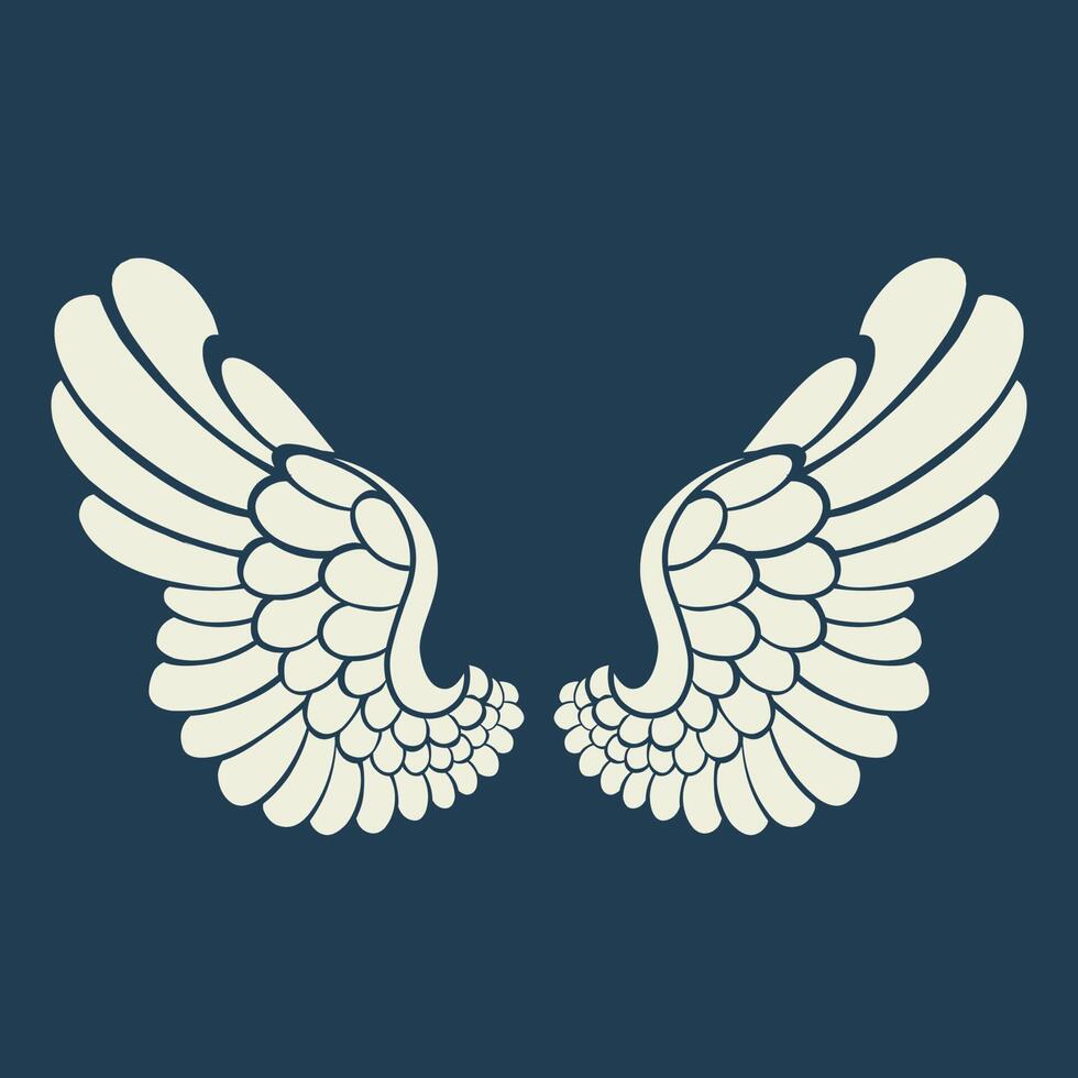 Vector logo icon white angel wings