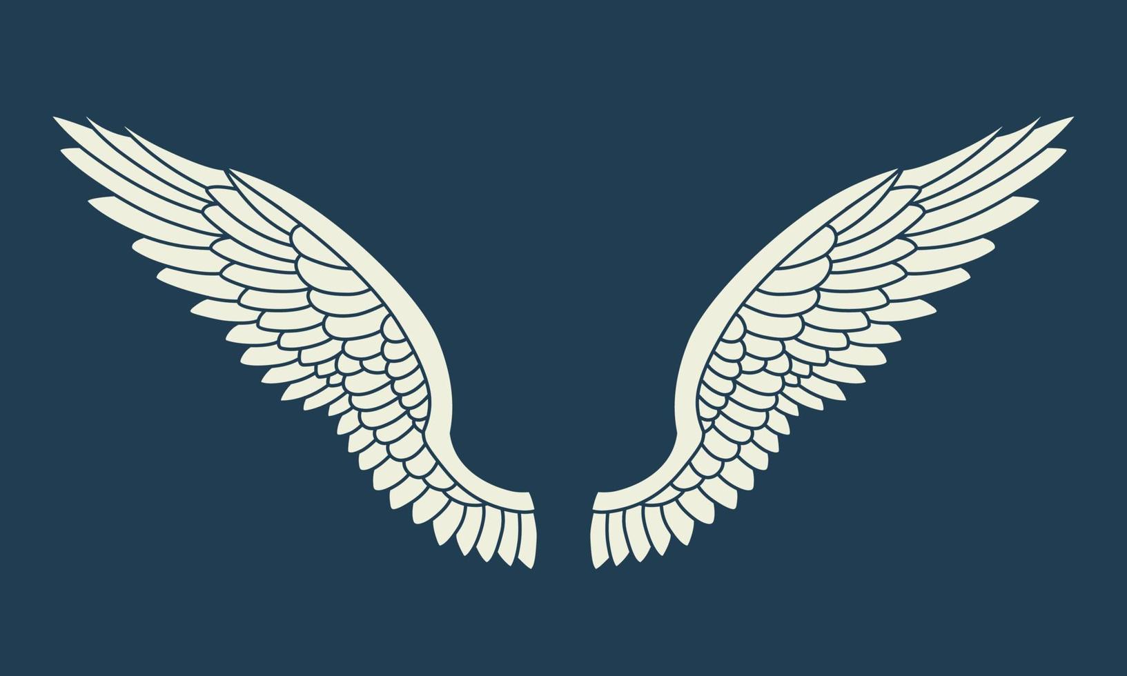 icono del logotipo vectorial alas de ángel blanco vector