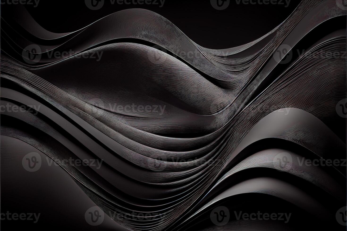 illustration of black wavy abstract layer as panorama background, gain and metal photo