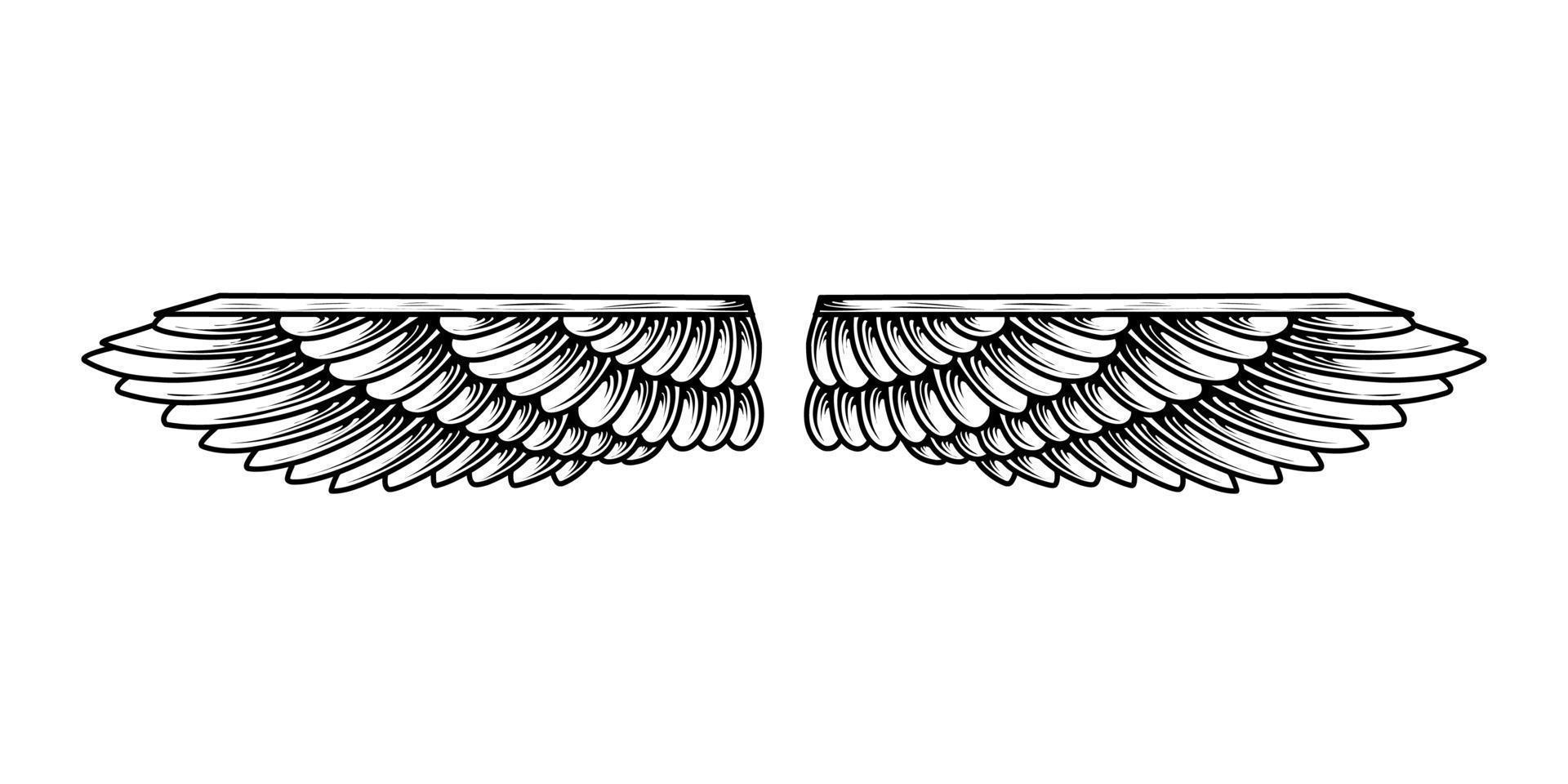 Vector angel wings tattoo design