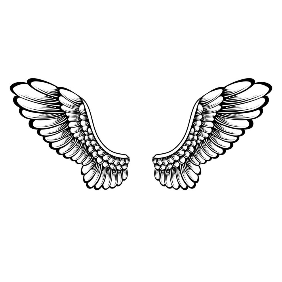 Vector angel wings tattoo design