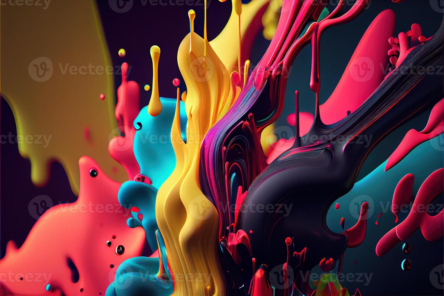 illustration of Colorful abstract wallpaper background with splatter detail and curve. Neural network generated art. Not based on any actual scene or pattern photo