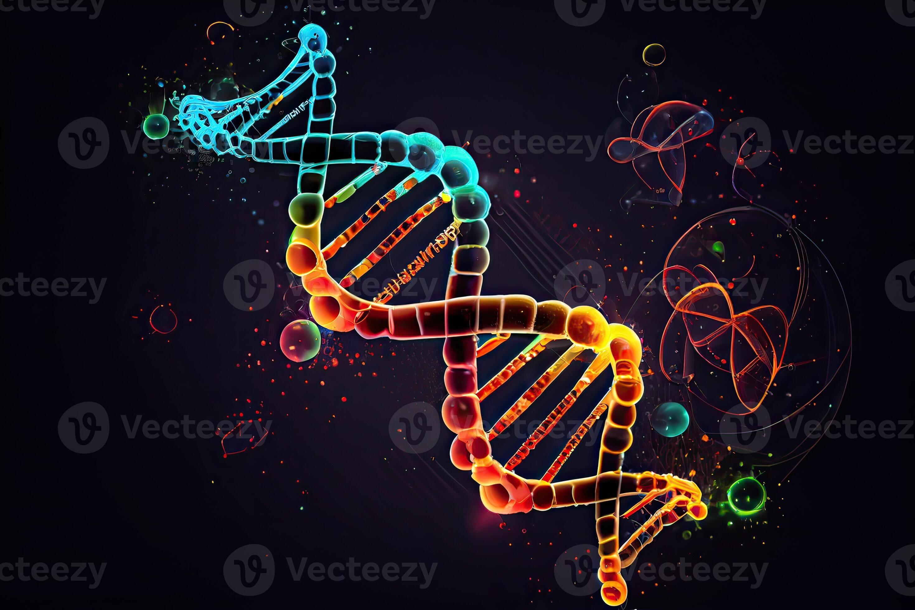 illustration of DNA molecule composition Double helix of DNA Human