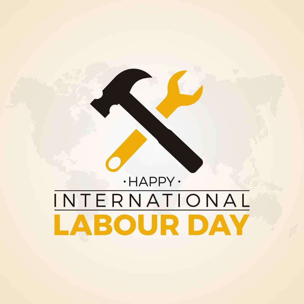 International labour day on 1st may. Happy labor day vector template for banner, greeting card, poster with background. Vector illustration