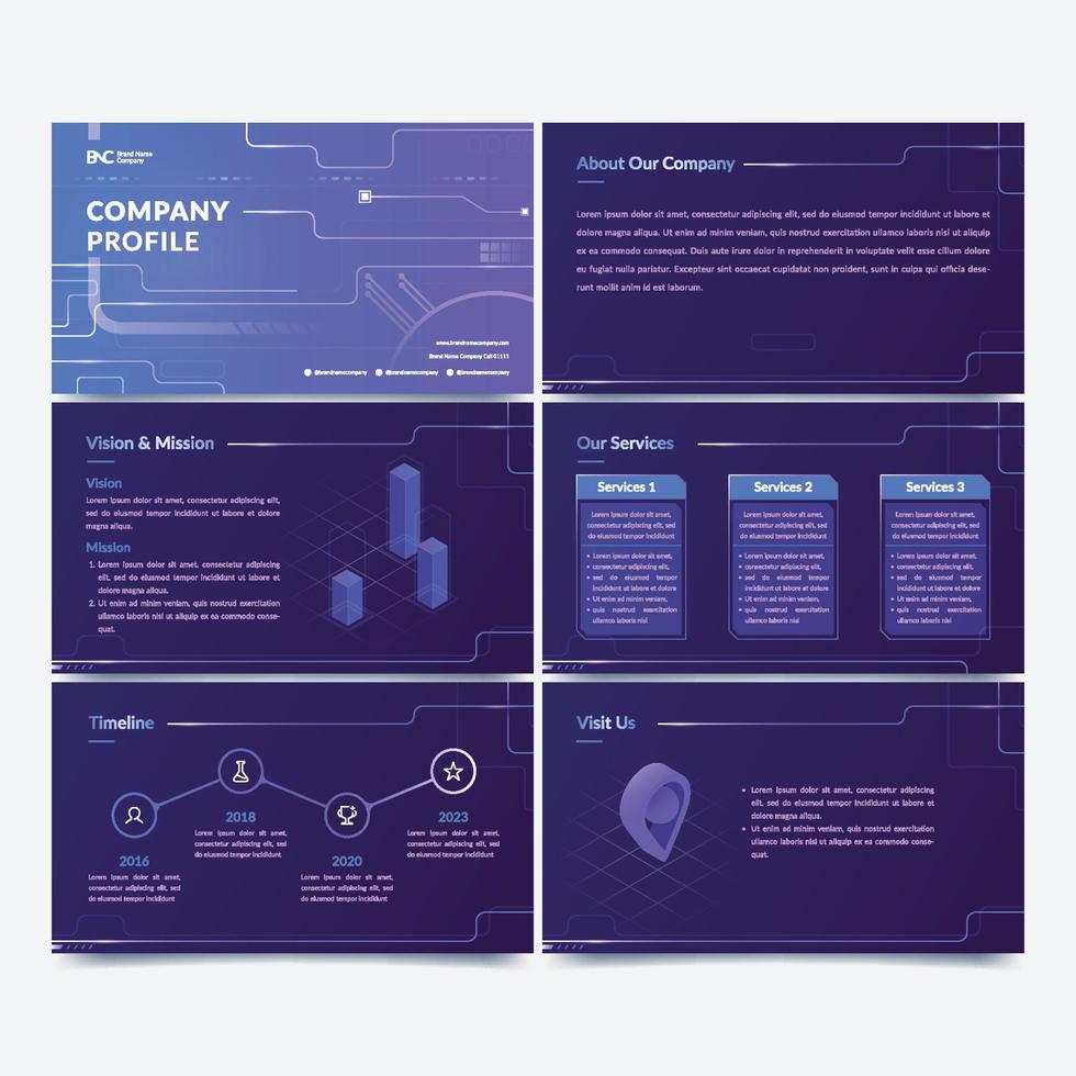 Blue Technology Company Profile vector