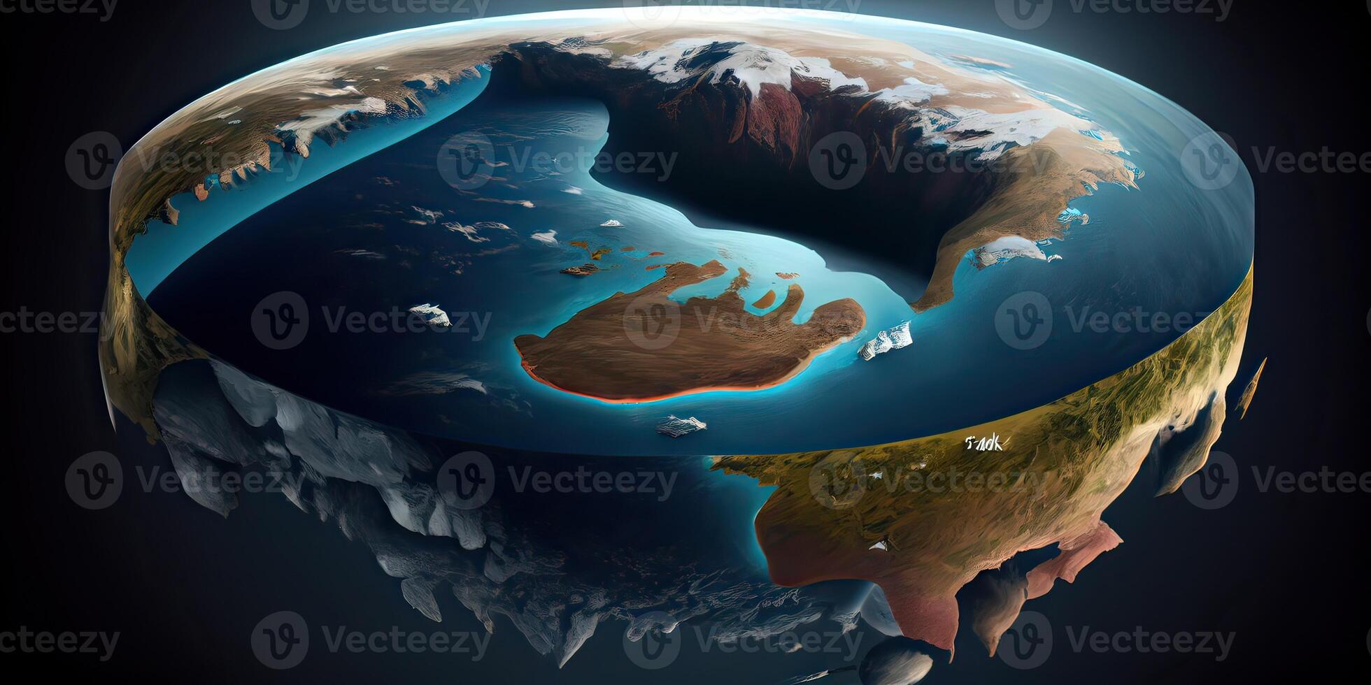 generativo ai ilustración de un misterios de plano tierra, con continentes foto