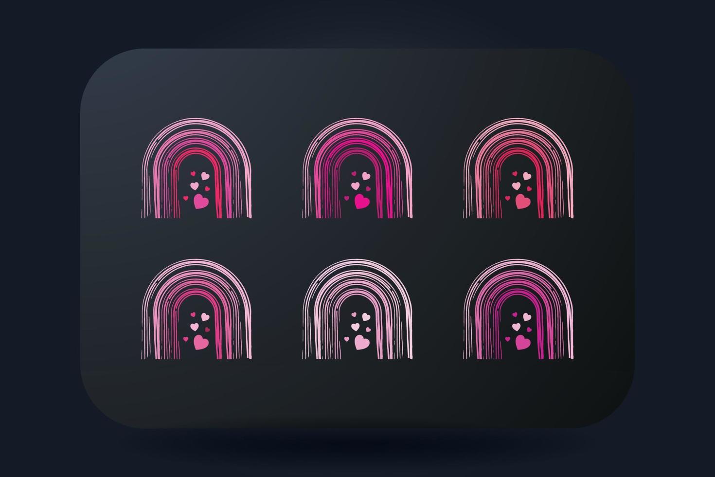 Colorful trendy Mother's day rainbows Vector illustrations