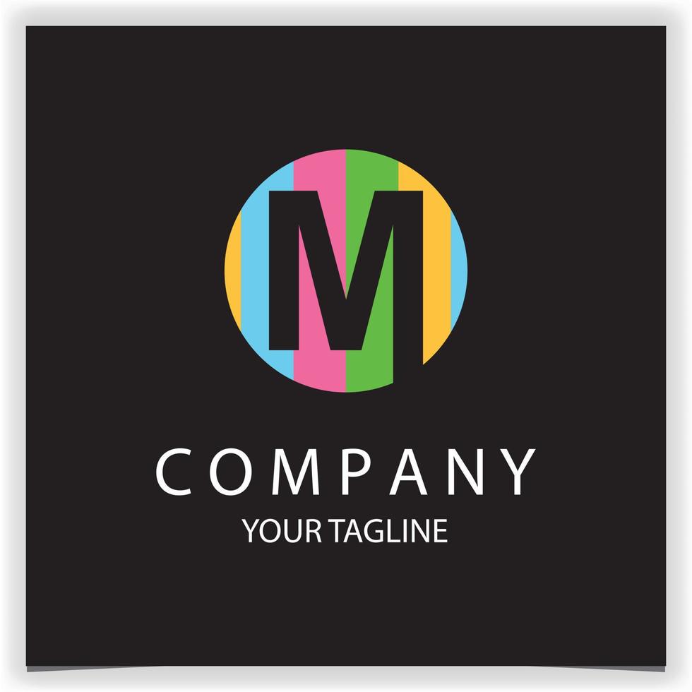 letter m initials logo with colorful circles suitable for paint logo premium elegant template vector eps 10