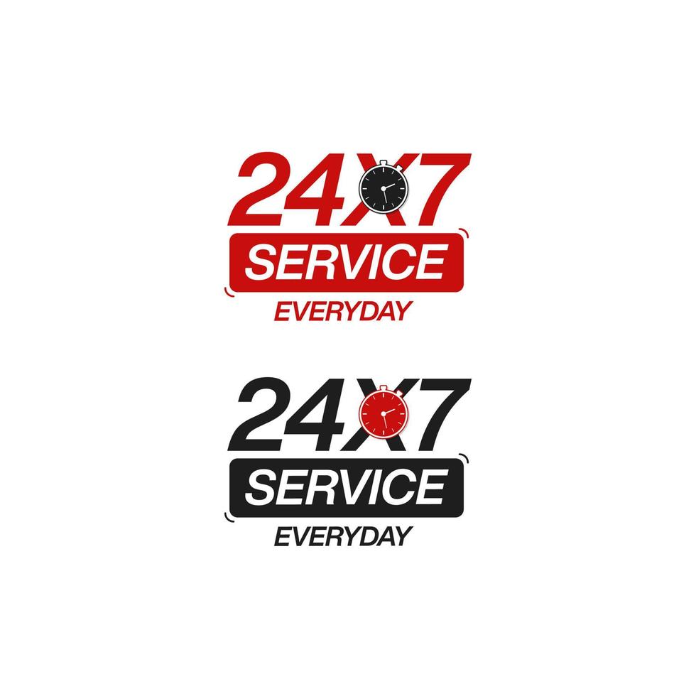 24x7 Service Everyday vector design