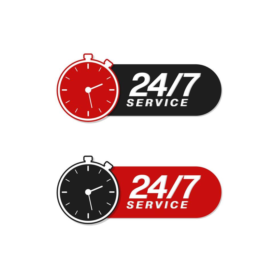 24x7 Servicio todos los días vector diseño