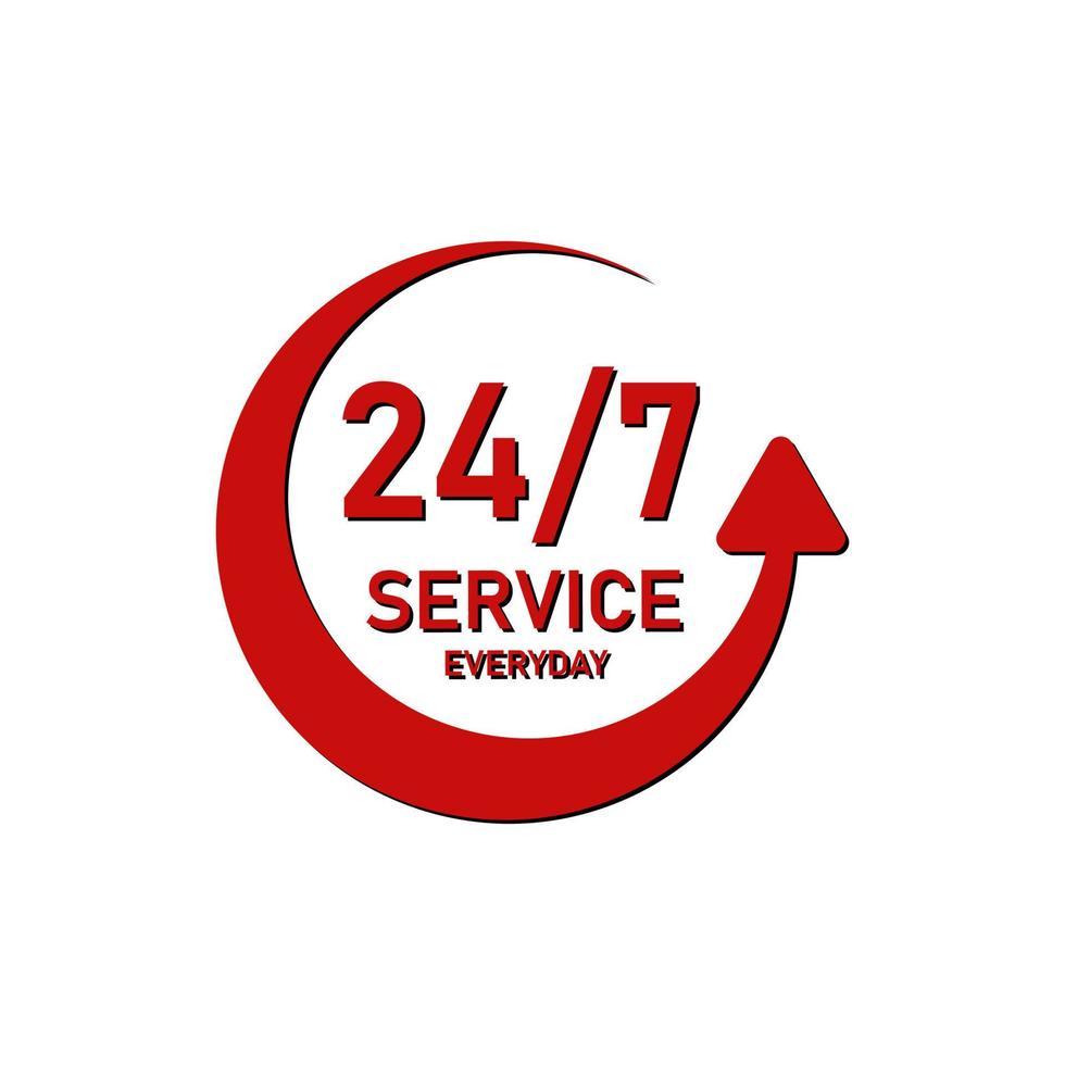 24x7 Service Everyday vector design
