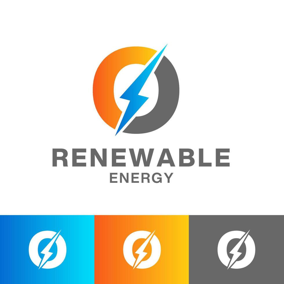 O letter Renewable Energy Logo Design vector