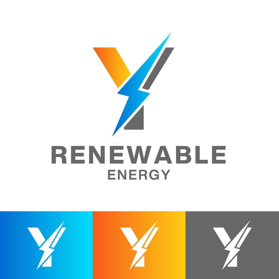 Y letter Renewable Energy Logo Design vector