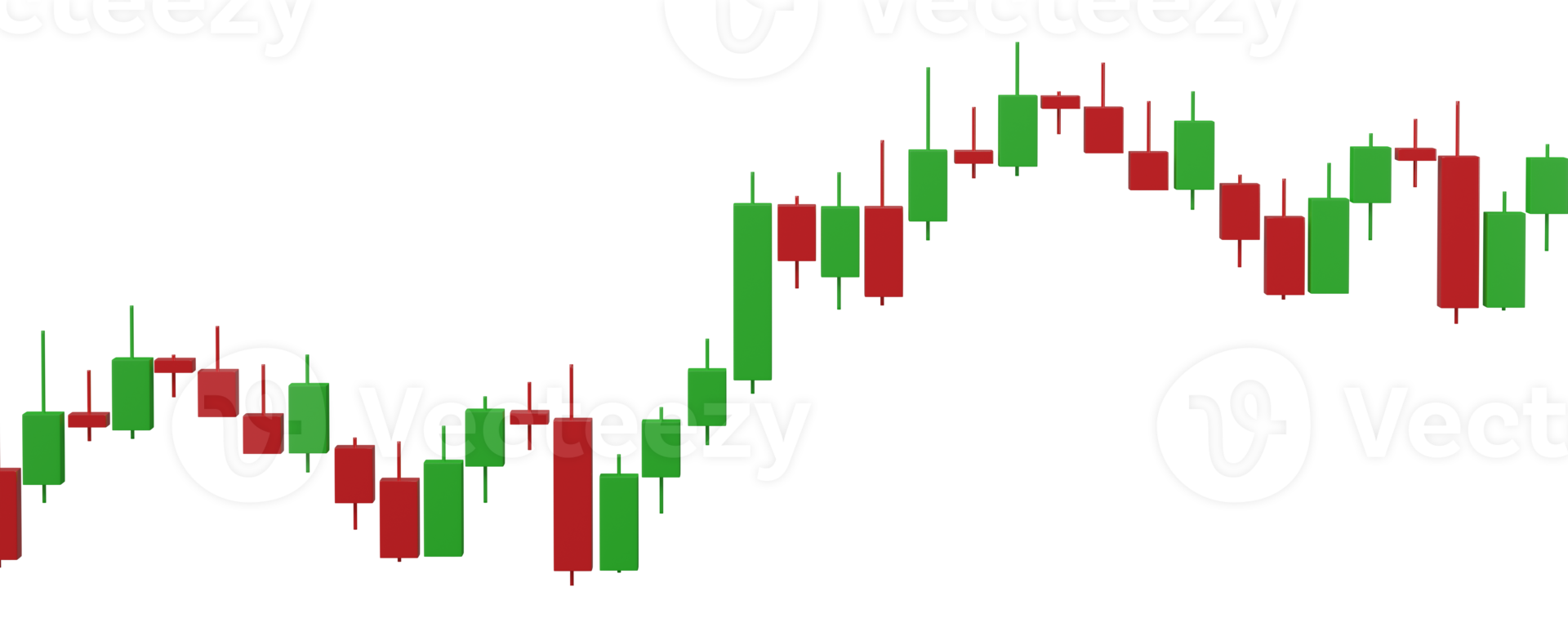 3D, Growth stock diagram financial graph isolated on transparent background. Business candlestick chart investment market trade exchange analysis and economy finance report. png