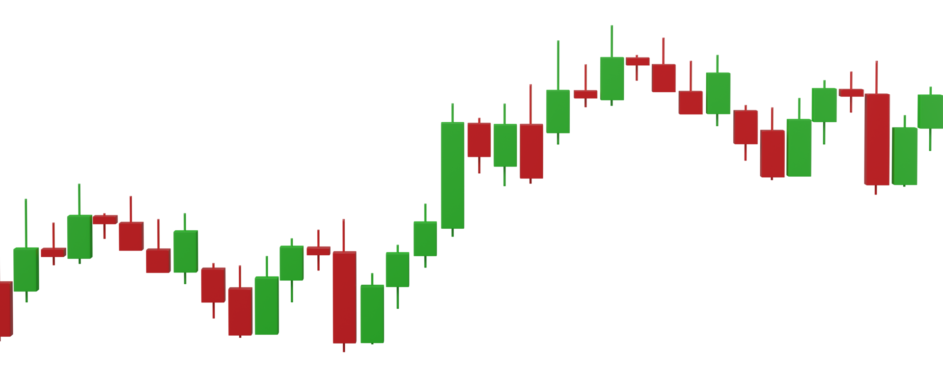 3D, Growth stock diagram financial graph isolated on transparent ...