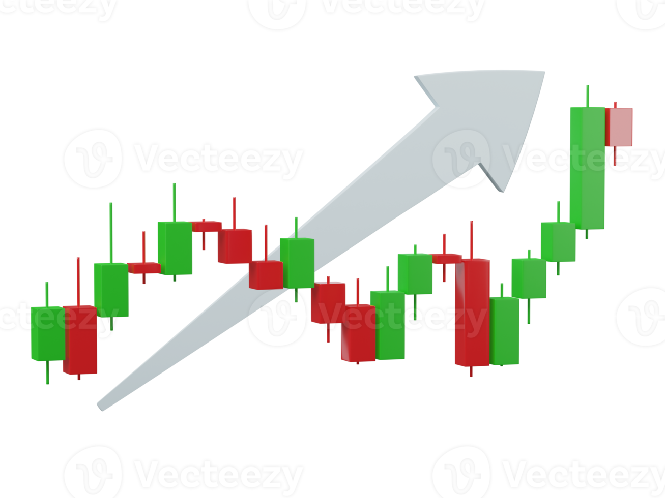 3d, croissance Stock diagramme financier graphique isolé sur transparent Contexte. affaires chandelier graphique investissement marché Commerce échange une analyse et économie la finance rapport. png