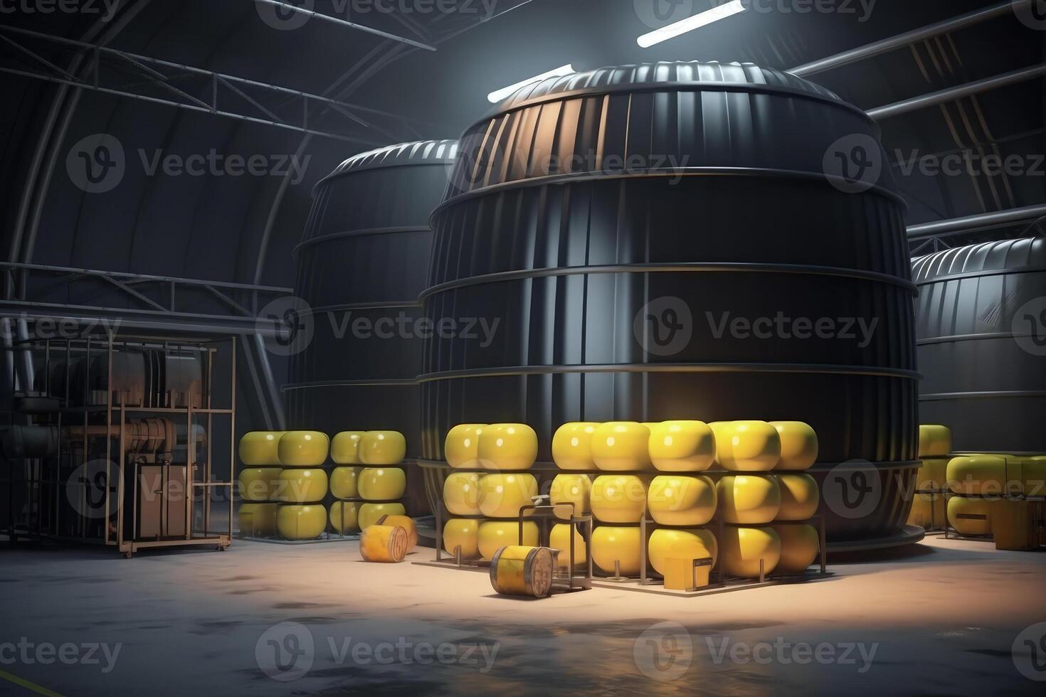 station with barrels radioactive waste storage photo