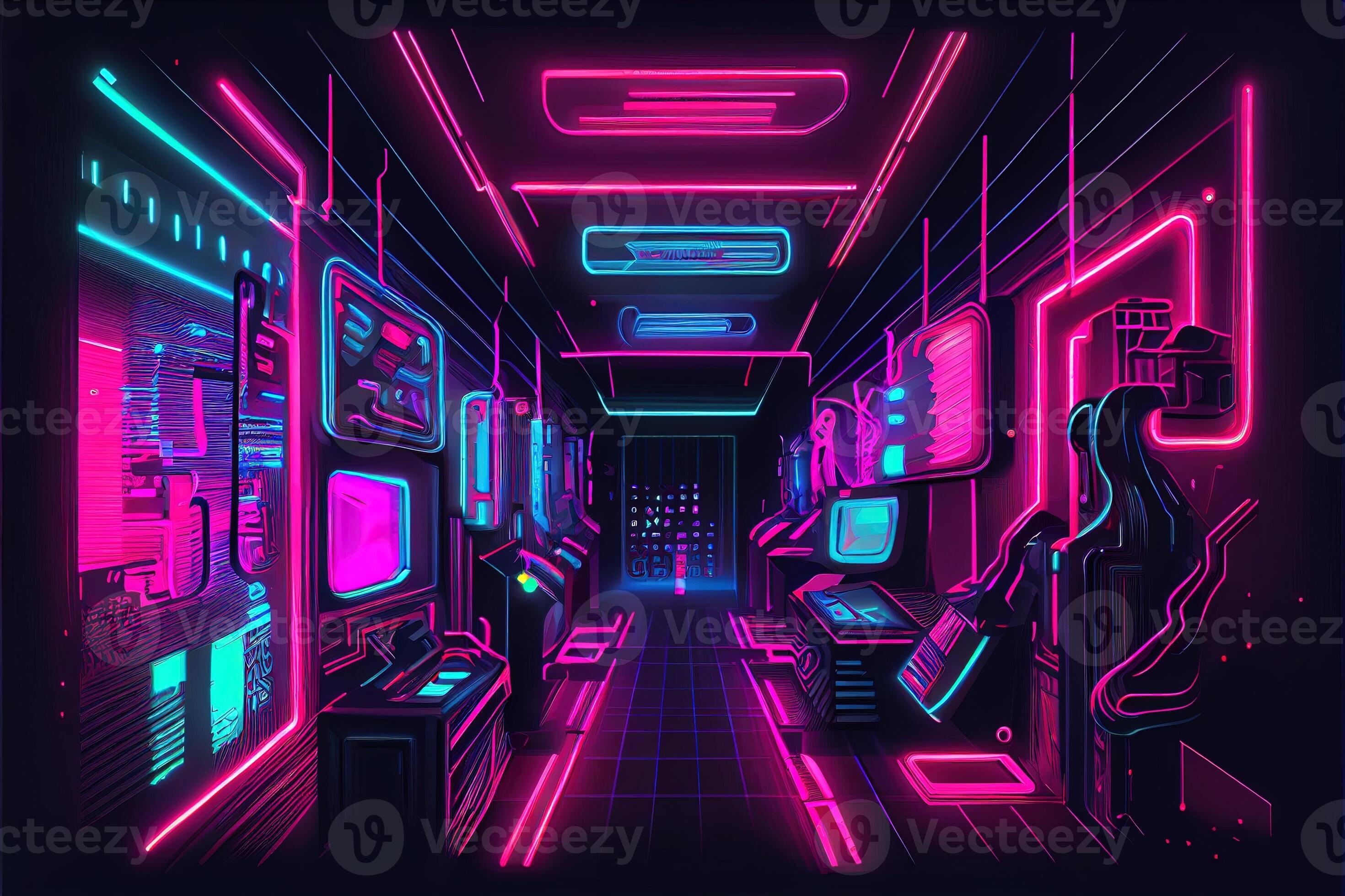 Premium AI Image  Cyberpunk Style Game Art Wallpaper Background