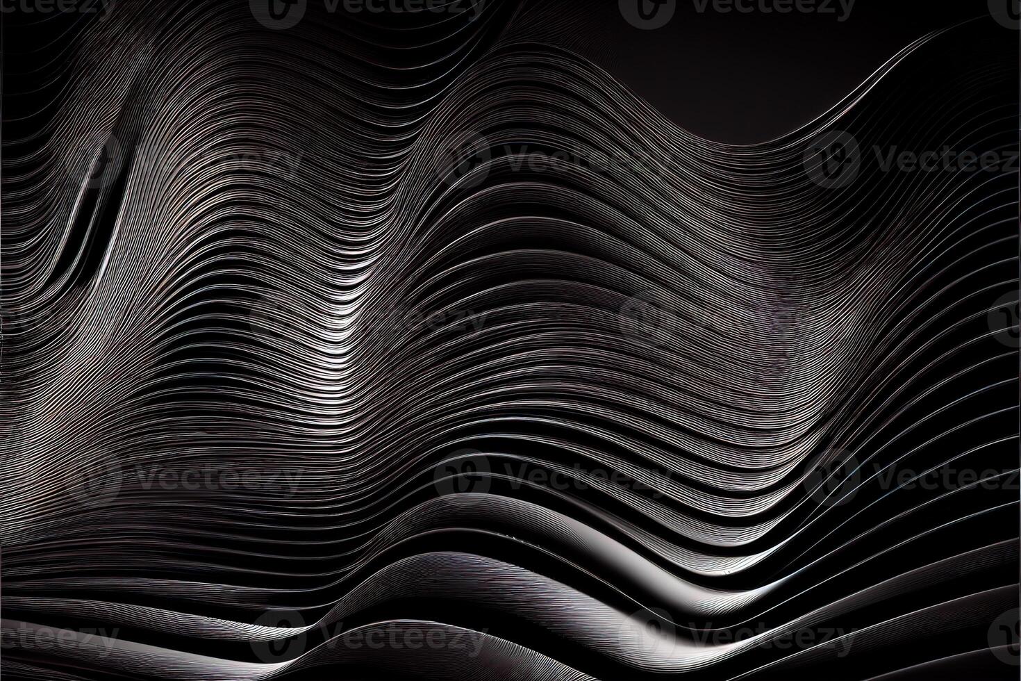 illustration of black wavy abstract layer as panorama background, gain and metal photo