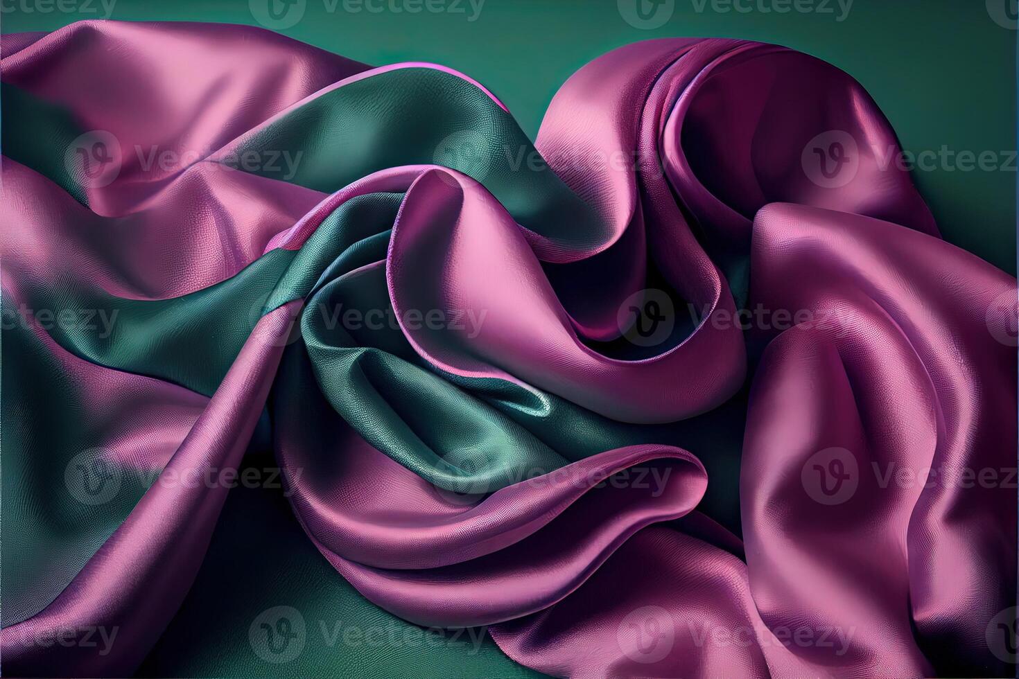 illustration of soft silk colorful fabric, texture and background photo