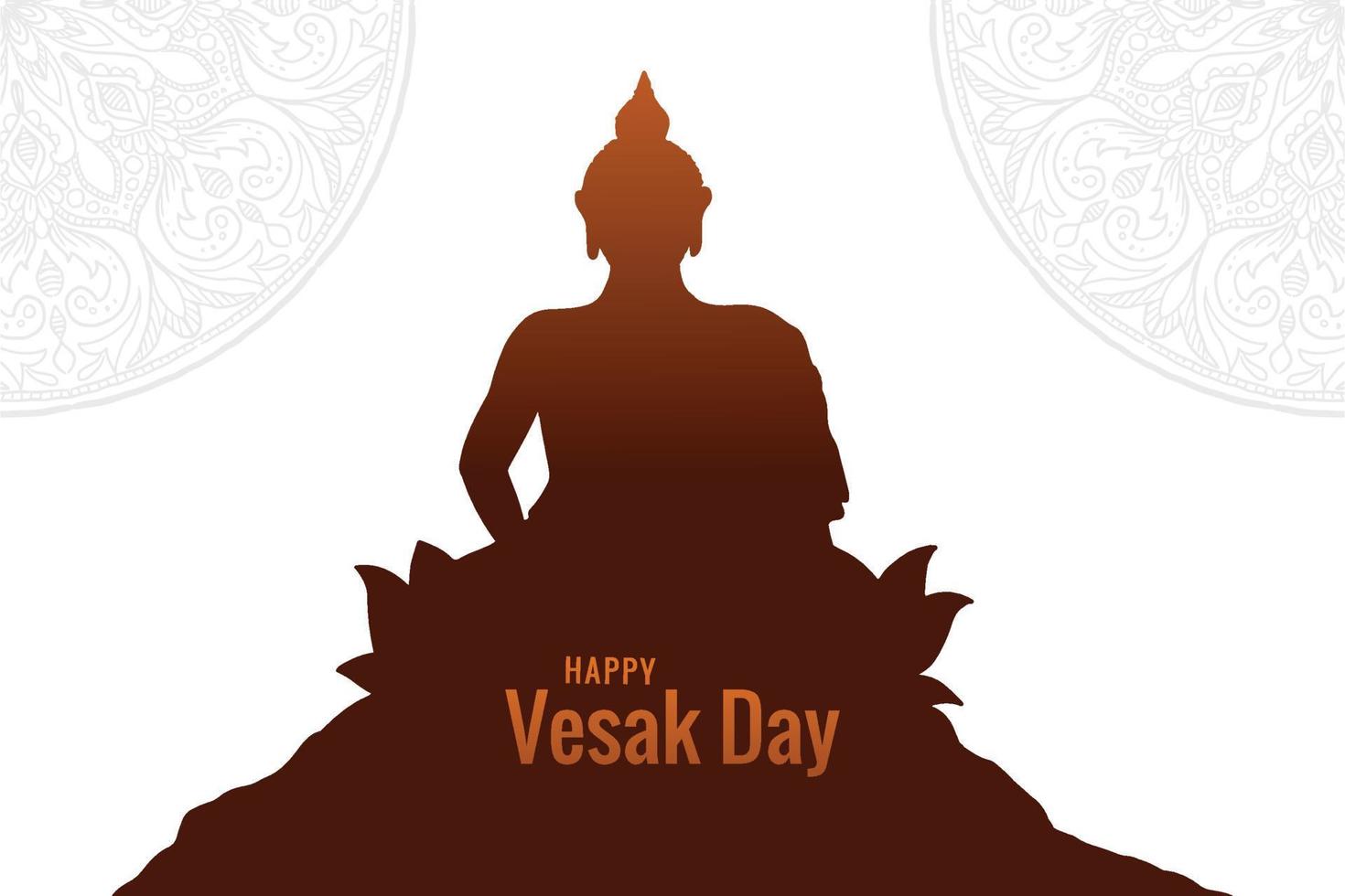 Happy vesak day buddha purnima wishes greeting card background vector